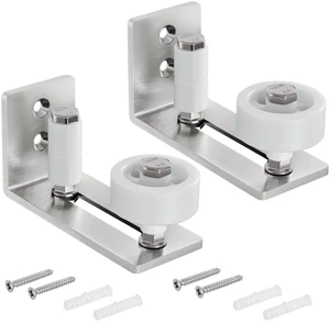 Sliding Barn Door Floor Guide for Bottom Adjustable Roller 8 Setup Options for DIYers - Flush Design Bottom Flat Barn Door Floor Guide Stay Roller (Brushed Nickel) 2PCS Sliding Barn Door Floor Guide for Bottom Adjustable Roller 8 Setup Options for DIYers - Flush Design Bottom Flat Barn Door Floor Guide Stay Roller (Brushed Nickel) 2PCS