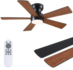 Ceiling Fans with Lights Flush Mount - 46in Low Profile Ceiling Fan Remote Control with 5 Dual-Sided Blades, Reversible 6 Speeds, Dimming & 2H Timing, Indoor Fan Light for Bedroom, Kitchen Ceiling Fans with Lights Flush Mount - 46in Low Profile Ceiling Fan Remote Control with 5 Dual-Sided Blades, Reversible 6 Speeds, Dimming & 2H Timing, Indoor Fan Light for Bedroom, Kitchen
