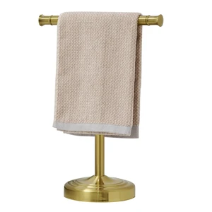 Brushed Gold Hand Towel Holder Stand Countertop Towel Rack 13 Inch Bathroom Kitchen Vanity T-Shape Towel Stand Free Standing Stainless Steel Towel Bar Towel Ring Brushed Gold Hand Towel Holder Stand Countertop Towel Rack 13 Inch Bathroom Kitchen Vanity T-Shape Towel Stand Free Standing Stainless Steel Towel Bar Towel Ring