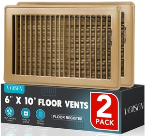 Floor Register 6x10, 2 Pack Brown Floor Vent Covers Steel Adjustable Air Supply Grille Register Vent Cover Grill for Sidewall and Floor, Vent Covers for Home Floor Floor Register 6x10, 2 Pack Brown Floor Vent Covers Steel Adjustable Air Supply Grille Register Vent Cover Grill for Sidewall and Floor, Vent Covers for Home Floor