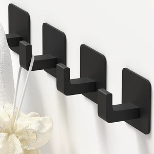 Square Self Adhesive Towel Hooks - 4 Pack Matte Black Metal Hooks, Right-Angle Design for Towels, Robes & Hats, Organize Bathroom, Kitchen, Entryway, Doors, Cabinets on Smooth Surfaces Square Self Adhesive Towel Hooks - 4 Pack Matte Black Metal Hooks, Right-Angle Design for Towels, Robes & Hats, Organize Bathroom, Kitchen, Entryway, Doors, Cabinets on Smooth Surfaces