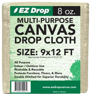 Painter's Large Canvas Fabric Drop Cloth for Painting (9 ft. x 12 ft.) Painter's Large Canvas Fabric Drop Cloth for Painting (9 ft. x 12 ft.)