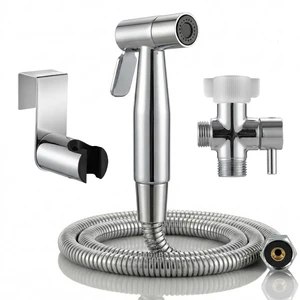 Chrome Handheld Bidet Sprayer for Toilet,Stainless Steel Baby Cloth Diaper Jet Spray Kit,Bathroom Toilet Bidet Attachment Set with Adjustable Water Pressure for Bathing Pets and Feminine Wash Chrome Handheld Bidet Sprayer for Toilet,Stainless Steel Baby Cloth Diaper Jet Spray Kit,Bathroom Toilet Bidet Attachment Set with Adjustable Water Pressure for Bathing Pets and Feminine Wash
