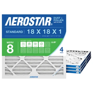 18x18x1 MERV 8-4 Count - High Efficiency Pleated HVAC, Furnace & Air Conditioner Filters - Removes Dust, Lint, Mold & Allergy-Causing Pollen 18x18x1 MERV 8-4 Count - High Efficiency Pleated HVAC, Furnace & Air Conditioner Filters - Removes Dust, Lint, Mold & Allergy-Causing Pollen
