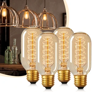 Edison Bulbs, Light Bulbs, Incandescent, Warm White, 60 Watt Amber Glass, T45, 110-130 Volts, E26 Bulb, Spiral Filament Lightbulbs, Dimmable Decorative Light Bulbs, 4 packs Edison Bulbs, Light Bulbs, Incandescent, Warm White, 60 Watt Amber Glass, T45, 110-130 Volts, E26 Bulb, Spiral Filament Lightbulbs, Dimmable Decorative Light Bulbs, 4 packs