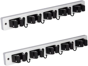 2 Pack Broom Holder Wall Mount With 5 Slots & 4 HooksRustic Wood Broom & Mop HangerWall Mounted Garden & Garage Tool Storage Organizer Rack for Closet Laundry Room or Kitchen Wall Decor White 2 Pack Broom Holder Wall Mount With 5 Slots & 4 HooksRustic Wood Broom & Mop HangerWall Mounted Garden & Garage Tool Storage Organizer Rack for Closet Laundry Room or Kitchen Wall Decor White