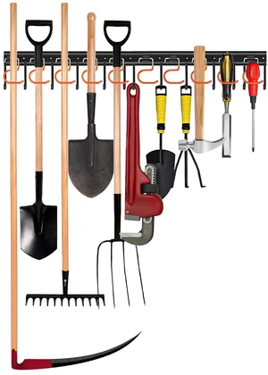 34'' All Metal Garden Tool Organizer Wall Mount Garage Organizers and Storage with Hooks Tool Hangers for Shed 34'' All Metal Garden Tool Organizer Wall Mount Garage Organizers and Storage with Hooks Tool Hangers for Shed
