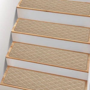 Non Slip Stair Treads for Wooden Steps,15 Pack 8" X 30" Stairs Carpet Treads Indoor with Reusable Peel and Stick Adhesive for Kids Elders and Pets,Polyester TPR Backing Non Slip Stair Treads for Wooden Steps,15 Pack 8" X 30" Stairs Carpet Treads Indoor with Reusable Peel and Stick Adhesive for Kids Elders and Pets,Polyester TPR Backing