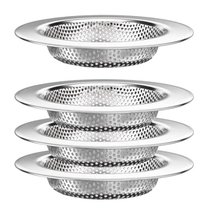 Kitchen Sink Drain Strainers/Filter/Screen/Basket Strainer, Stainless Steel Food Scraps Drain Catcher, Outer Diameter 4.5 inch/11.3cm, Inner Diameter 3 inch/7.6cm, Pack of 4 Kitchen Sink Drain Strainers/Filter/Screen/Basket Strainer, Stainless Steel Food Scraps Drain Catcher, Outer Diameter 4.5 inch/11.3cm, Inner Diameter 3 inch/7.6cm, Pack of 4