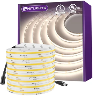 COB LED Strip Lights Neutral White 4000K,16.4ft 24V, UL Listed 2560 LEDs, 350+ lm/ft, CRI 90+, IP30, High Density, Cuttable, Tape Lighting for Kitchen Cabinets, Power Source Not Included COB LED Strip Lights Neutral White 4000K,16.4ft 24V, UL Listed 2560 LEDs, 350+ lm/ft, CRI 90+, IP30, High Density, Cuttable, Tape Lighting for Kitchen Cabinets, Power Source Not Included
