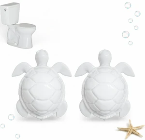 White Sea Turtle Ceramic Toilet Bolt Covers 2-Pack, Decorative Bathroom Bolt Hole 1.33'', Hides Toilet Floor Bolts, Coastal Bathroom Decor, Cute Gift Design White Sea Turtle Ceramic Toilet Bolt Covers 2-Pack, Decorative Bathroom Bolt Hole 1.33'', Hides Toilet Floor Bolts, Coastal Bathroom Decor, Cute Gift Design