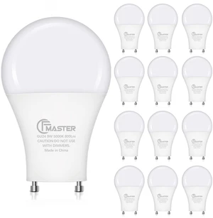 GU24 LED Light Bulb, 5000K Daylight, 9W(100W Equivalent), 800 Lumens, A19 Shape GU 24 LED Bulbs, Twist and Lock GU24 Pin Base with Two Prongs, Non-Dimmable, UL ETL Certificated(12-Pack) GU24 LED Light Bulb, 5000K Daylight, 9W(100W Equivalent), 800 Lumens, A19 Shape GU 24 LED Bulbs, Twist and Lock GU24 Pin Base with Two Prongs, Non-Dimmable, UL ETL Certificated(12-Pack)