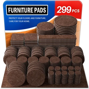 299 PCS Felt Furniture Pads for Hardwood Floors Felt Pads for Chair Leg Floor Protectors,Self-Adhesive Felt Pads Reduce Noise and Anti-Scratches,Brown,Multiple Sizes 299 PCS Felt Furniture Pads for Hardwood Floors Felt Pads for Chair Leg Floor Protectors,Self-Adhesive Felt Pads Reduce Noise and Anti-Scratches,Brown,Multiple Sizes