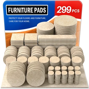 299 PCS Felt Furniture Pads for Hardwood Floors Felt Pads for Chair Leg Floor Protectors,Self-Adhesive Felt Pads Reduce Noise and Anti-Scratches,Beige,Multiple Sizes 299 PCS Felt Furniture Pads for Hardwood Floors Felt Pads for Chair Leg Floor Protectors,Self-Adhesive Felt Pads Reduce Noise and Anti-Scratches,Beige,Multiple Sizes