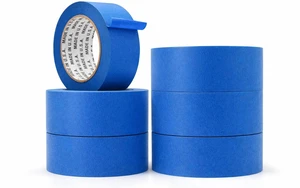 Made in USA Blue Painters Tape - 2 inch x 60 yds. (6 Pack) Thick & Wide Masking Tape for Safe Wall Painting, Building, Remodeling, Labeling, Edge Finishing Made in USA Blue Painters Tape - 2 inch x 60 yds. (6 Pack) Thick & Wide Masking Tape for Safe Wall Painting, Building, Remodeling, Labeling, Edge Finishing