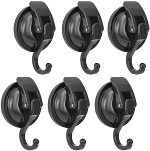 Wreath Hanger, Black-Plated Polished Super Suction for Glass Window, Kitchen, Bathroom and Restroom, 6 Pack, ABS Plastic Wreath Hanger, Black-Plated Polished Super Suction for Glass Window, Kitchen, Bathroom and Restroom, 6 Pack, ABS Plastic