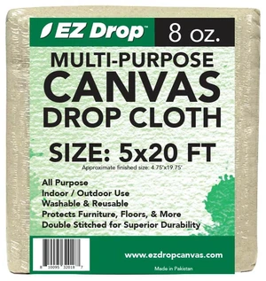 Painter's Large Canvas Fabric Drop Cloth for Painting (5 ft. x 20 ft.) Painter's Large Canvas Fabric Drop Cloth for Painting (5 ft. x 20 ft.)