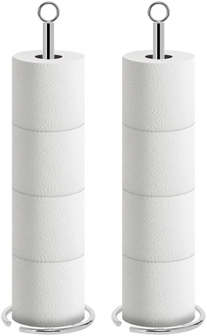 Bath Toilet Paper Holder Stand, Freestanding Tissue Paper Storage with Reserve, Space Toilet 4 Rolls Holder for Bathroom/Kitchen Countertop-All Metal (2 Pack, Chrome Finish) Bath Toilet Paper Holder Stand, Freestanding Tissue Paper Storage with Reserve, Space Toilet 4 Rolls Holder for Bathroom/Kitchen Countertop-All Metal (2 Pack, Chrome Finish)
