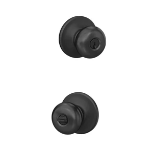 Plymouth Keyed Entry Door Knob, Interior/Exterior, Matte Black Keyed entry door knob with turn-button lock, Easy to install, Certified security & durability, Universal fit, 2 keys Plymouth Keyed Entry Door Knob, Interior/Exterior, Matte Black Keyed entry door knob with turn-button lock, Easy to install, Certified security & durability, Universal fit, 2 keys