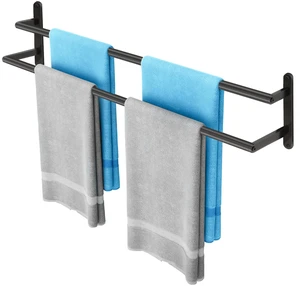 32Inch Double Towel Bar, Towel Rack for Bathroom, Stainless Steel Double Bath Towel Bar, Wall Mounted Towel Holder, Matte Black 32Inch Double Towel Bar, Towel Rack for Bathroom, Stainless Steel Double Bath Towel Bar, Wall Mounted Towel Holder, Matte Black