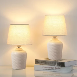 11.8 Small Table Lamps Set of 2 for Bedroom Kids Room, Beige & Cream Cute & Unique, Perfect for Bedside Nightstand Desk Nursery Reading, Fabric Shade 11.8 Small Table Lamps Set of 2 for Bedroom Kids Room, Beige & Cream Cute & Unique, Perfect for Bedside Nightstand Desk Nursery Reading, Fabric Shade