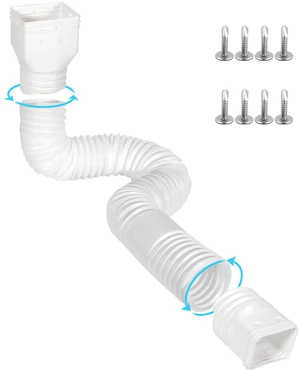 Rain Gutter Downspout Extensions, Downspout Extender for Rainwater Drainage Flexible, Down Spout Drain Extension Pipe and Extendable from 21 to 66 Inches (White) Rain Gutter Downspout Extensions, Downspout Extender for Rainwater Drainage Flexible, Down Spout Drain Extension Pipe and Extendable from 21 to 66 Inches (White)