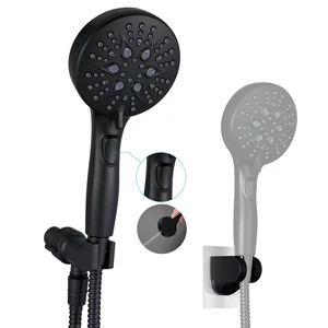 Handheld Shower Head with ON OFF Switch & 79in Stainless Steel Hose Built-in Power Spray,7-Setting High Pressure Spray with Bracket & Extra No Drilling Wall Shower Holder for Lower Mount,Black Handheld Shower Head with ON OFF Switch & 79in Stainless Steel Hose Built-in Power Spray,7-Setting High Pressure Spray with Bracket & Extra No Drilling Wall Shower Holder for Lower Mount,Black
