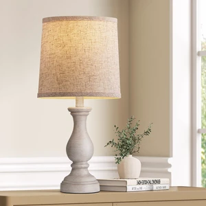 Farmhouse Table Lamps - 22" Rustic Lamp for Bedroom Living Room, Boho Bedside Lamps for Night Stands End Table Office Desk Lamp Nightstand with Linen Shades(Single) Farmhouse Table Lamps - 22" Rustic Lamp for Bedroom Living Room, Boho Bedside Lamps for Night Stands End Table Office Desk Lamp Nightstand with Linen Shades(Single)