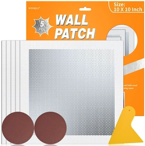 Wall Patch Drywall Repair Kit, 10 x 10 Inch, Self-Adhesive Mesh Patch, Permanently Repairs Damaged Large Walls Hole and Ceilings Wall Patch Drywall Repair Kit, 10 x 10 Inch, Self-Adhesive Mesh Patch, Permanently Repairs Damaged Large Walls Hole and Ceilings