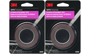 Auto Exterior Attachment Tape, 1/4 in x 5 ft, Heavy Duty Double-Sided Automotive Tape for Car Trim, Moldings, Emblems, and Badges (Pack of 2, 38582) Auto Exterior Attachment Tape, 1/4 in x 5 ft, Heavy Duty Double-Sided Automotive Tape for Car Trim, Moldings, Emblems, and Badges (Pack of 2, 38582)