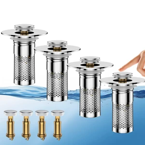 Bathroom Sink Drain Strainer,Universal Pop-Up Sink Stopper Hair Catcher Anti-Clog Stainless Steel Drain Filter Basket, Removable Sink Drain for Bathroom Sink Stopper Bathroom Sink Drain Strainer,Universal Pop-Up Sink Stopper Hair Catcher Anti-Clog Stainless Steel Drain Filter Basket, Removable Sink Drain for Bathroom Sink Stopper