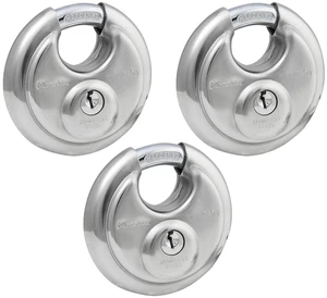 40TRI Shrouded Stainless Steel Disk Padlock with 2-3/4" Wide Body (Pack of 3) 40TRI Shrouded Stainless Steel Disk Padlock with 2-3/4" Wide Body (Pack of 3)