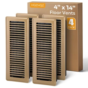 4x14 Floor Register, Floor Vent Covers, Heavy Duty Steel Walkable Floor Vent, Easy Adjust Air Supply Lever, Vent Covers for Home Floor, Air Vent Covers 4 Pack Brown 4x14 Floor Register, Floor Vent Covers, Heavy Duty Steel Walkable Floor Vent, Easy Adjust Air Supply Lever, Vent Covers for Home Floor, Air Vent Covers 4 Pack Brown