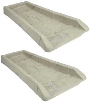 Poly Composite Easy to Use Decorative Outdoor Rain Gutter Downspout Extension Splash Block for Drains Under Gutters, Tan, 2 Pack Poly Composite Easy to Use Decorative Outdoor Rain Gutter Downspout Extension Splash Block for Drains Under Gutters, Tan, 2 Pack
