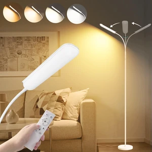 White Floor Lamp, 18W 1800LM Bright LED Floor Lamps for Living Room Bedroom, Dimmable Timing Eye Caring Reading Standing Lamp with Remote & Works with Smart Plug White Floor Lamp, 18W 1800LM Bright LED Floor Lamps for Living Room Bedroom, Dimmable Timing Eye Caring Reading Standing Lamp with Remote & Works with Smart Plug