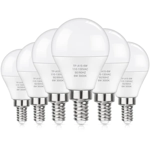 E12 LED 60W Equivalent Soft White 3000K Ceiling Fan Bulbs, 600LM CRI 85+ Small Base Candelabra Bulbs, 6W Non-Dimmable, Pack of 6 E12 LED 60W Equivalent Soft White 3000K Ceiling Fan Bulbs, 600LM CRI 85+ Small Base Candelabra Bulbs, 6W Non-Dimmable, Pack of 6