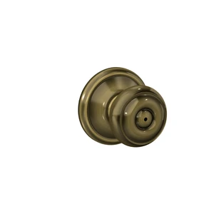 F40 GEO 609 Georgian Door Knob, Bed & Bath Privacy Lock, Antique Brass F40 GEO 609 Georgian Door Knob, Bed & Bath Privacy Lock, Antique Brass