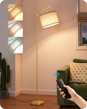 64.7IN Gold Floor Lamp for Living Room with Remote, Standing Lamp Dimmable Bulb Included, 5CCT, Foot Switch, Adjustable Head, Minimalist for Bedroom, Living Room, Office 64.7IN Gold Floor Lamp for Living Room with Remote, Standing Lamp Dimmable Bulb Included, 5CCT, Foot Switch, Adjustable Head, Minimalist for Bedroom, Living Room, Office