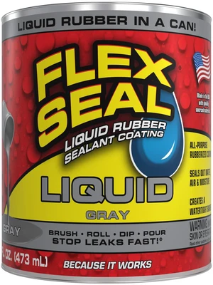 Rubber Sealant Coating, Waterproof, Gray, 16 oz Stops leaks fast, brush, roll, dip or pour on, UV resistant, prevents rust, corrosion, roof, basement, RV, gutters, masonry Rubber Sealant Coating, Waterproof, Gray, 16 oz Stops leaks fast, brush, roll, dip or pour on, UV resistant, prevents rust, corrosion, roof, basement, RV, gutters, masonry
