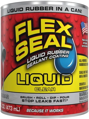 Rubber Sealant Coating, Waterproof, Clear, 16 oz Stops leaks fast, brush, roll, dip or pour on, UV resistant, prevents rust, corrosion, roof, basement, RV, gutters, masonry Rubber Sealant Coating, Waterproof, Clear, 16 oz Stops leaks fast, brush, roll, dip or pour on, UV resistant, prevents rust, corrosion, roof, basement, RV, gutters, masonry