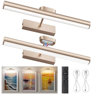 Picture Light for Wall, 4000mAh, 13.8 Inch, 2 Pack, Mocha Gold Cordless Rechargeable, LED Art Light with Remote, Dimmable 3 Color Temps, Battery Operated, for Living Room, Bedroom, Gallery Picture Light for Wall, 4000mAh, 13.8 Inch, 2 Pack, Mocha Gold Cordless Rechargeable, LED Art Light with Remote, Dimmable 3 Color Temps, Battery Operated, for Living Room, Bedroom, Gallery