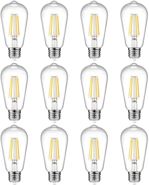 12-Pack Vintage LED Edison Light Bulb 60W Equivalent, Decorative Antique Filament Light Bulbs with 80+ CRI, Warm White 2700K, 700 Lumens, E26 Base, Non-Dimmable 12-Pack Vintage LED Edison Light Bulb 60W Equivalent, Decorative Antique Filament Light Bulbs with 80+ CRI, Warm White 2700K, 700 Lumens, E26 Base, Non-Dimmable