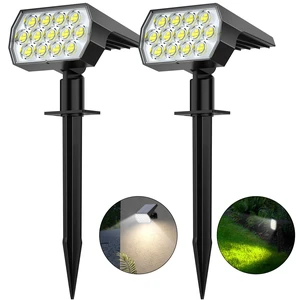 Solar Lights Outdoor, IP68 Waterproof, 65 LED, Cool White, 2 Pack 3 Lighting Modes, Long Lasting, Dimmable, Solar Powered Spot Lights Outdoor for Outside Yard Garden Pathway Landscape Walkway Solar Lights Outdoor, IP68 Waterproof, 65 LED, Cool White, 2 Pack 3 Lighting Modes, Long Lasting, Dimmable, Solar Powered Spot Lights Outdoor for Outside Yard Garden Pathway Landscape Walkway