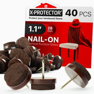 Nail-on Felt Pads 40 PCS - 1.1" Felt Furniture Pads Brown Chair Leg Floor Protectors - Nail in Furniture Pads for Furniture Legs - The Best Felt Chair Pads for Hardwood Floors Nail-on Felt Pads 40 PCS - 1.1" Felt Furniture Pads Brown Chair Leg Floor Protectors - Nail in Furniture Pads for Furniture Legs - The Best Felt Chair Pads for Hardwood Floors