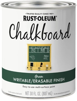 Green Chalkboard Paint Creates Writable Erasable Surface, Home School And Craft Projects, Smooth Matte Finish, 30 Oz Green Chalkboard Paint Creates Writable Erasable Surface, Home School And Craft Projects, Smooth Matte Finish, 30 Oz