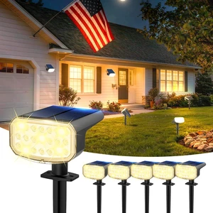Solar Spotlights Outdoor Waterproof with Focus Beam, 6 Pack Solar Spot Lights, 2 Lighting Modes, Solar Lights for Yard Garden Lawn Landscape Pathway, Warm White Solar Spotlights Outdoor Waterproof with Focus Beam, 6 Pack Solar Spot Lights, 2 Lighting Modes, Solar Lights for Yard Garden Lawn Landscape Pathway, Warm White