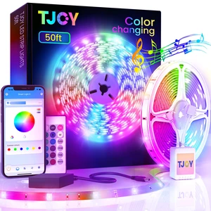 50ft Bluetooth LED Strip Lights, Music Sync 5050 LED Light Strip RGB Color Changing LED Lights Strip with Phone Remote, LED Lights for Bedroom Kitchen TV Party TIKTOK DIY (APP+Remote +Mic) 50ft Bluetooth LED Strip Lights, Music Sync 5050 LED Light Strip RGB Color Changing LED Lights Strip with Phone Remote, LED Lights for Bedroom Kitchen TV Party TIKTOK DIY (APP+Remote +Mic)