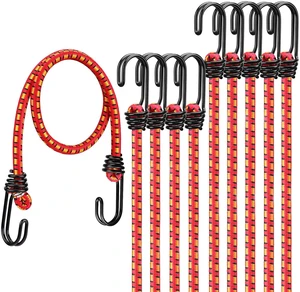 24" Elastic Bungee Cords with Hooks: 10 Pcs Bungee Cords Heavy Duty Outdoor, Bungie Cord Bundle Assortment with Metal Hook, Bungee Straps for Kayaking, Camping, Garage Storage 24" Elastic Bungee Cords with Hooks: 10 Pcs Bungee Cords Heavy Duty Outdoor, Bungie Cord Bundle Assortment with Metal Hook, Bungee Straps for Kayaking, Camping, Garage Storage