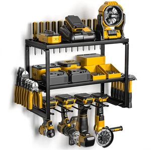 Power Tool Organizer, 3 Layers 4 Drill Holder Wall Mount Garage Storage Rack for Handheld, Metal Tool Shelf Utility Rack for Cordless Power Tools, Suitable for Giving men Power Tool Organizer, 3 Layers 4 Drill Holder Wall Mount Garage Storage Rack for Handheld, Metal Tool Shelf Utility Rack for Cordless Power Tools, Suitable for Giving men
