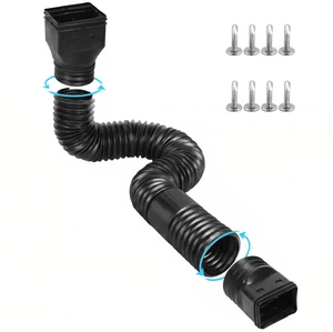 Rain Gutter Downspout Extensions, Downspout Extender for Rainwater Drainage Flexible, Down Spout Drain Extension Pipe and Extendable from 21 to 66 Inches (Black) Rain Gutter Downspout Extensions, Downspout Extender for Rainwater Drainage Flexible, Down Spout Drain Extension Pipe and Extendable from 21 to 66 Inches (Black)